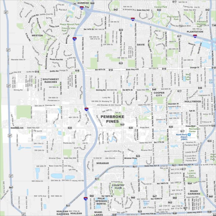 Pembroke Pines Map Florida