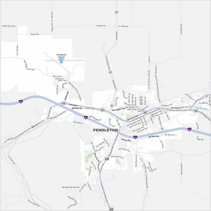 Pendleton Map Oregon