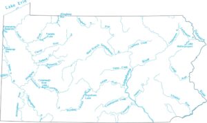 Pennsylvania Lakes and Rivers Map