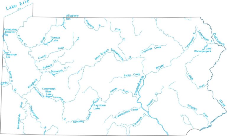 Reading Rivers Map Map of Reading, Pennsylvania - US Maps