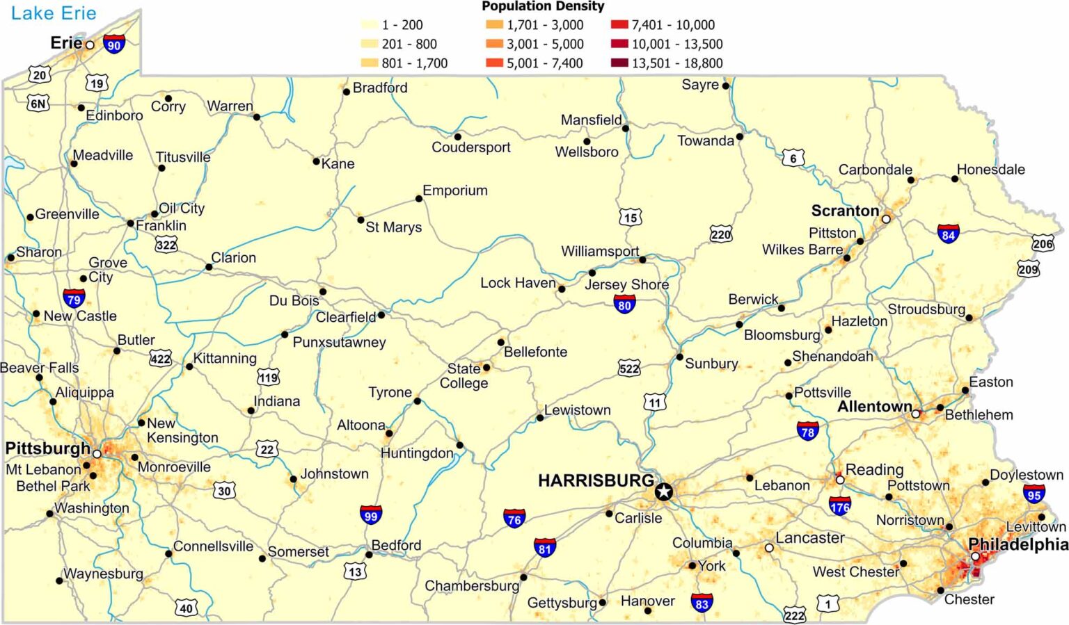 Pop Map Pa Map of Philadelphia, Pennsylvania - US Maps