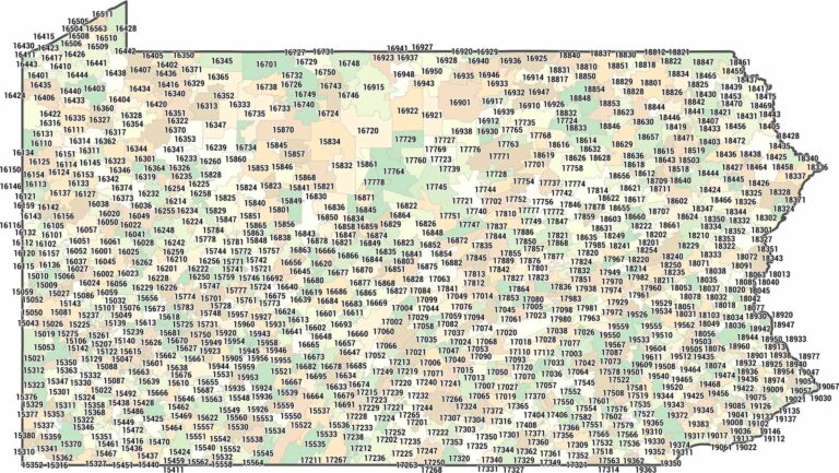 Pennsylvania Zip Code Map