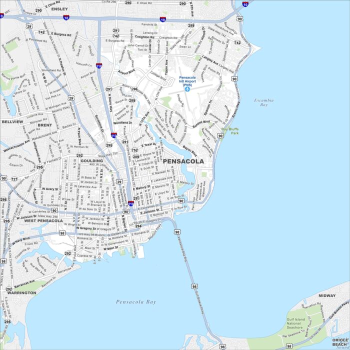 Pensacola Map Florida