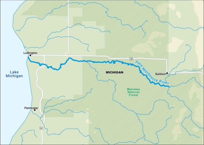Pere Marquette River Map