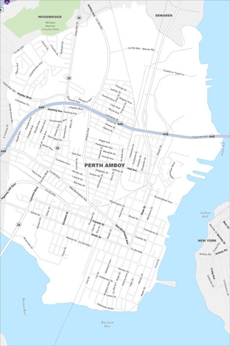 Perth Amboy Map New Jersey