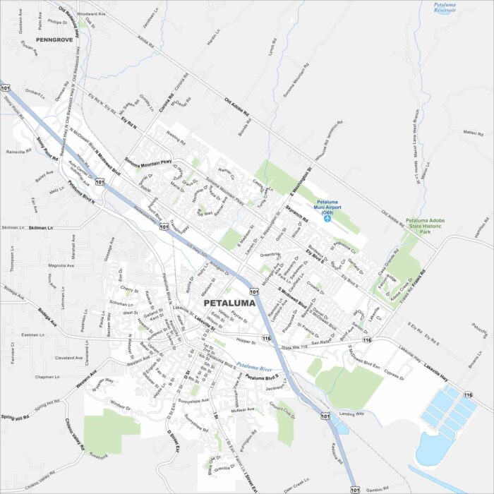 Petaluma Map California