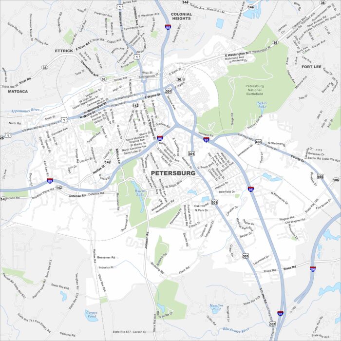 Petersburg Map Virginia