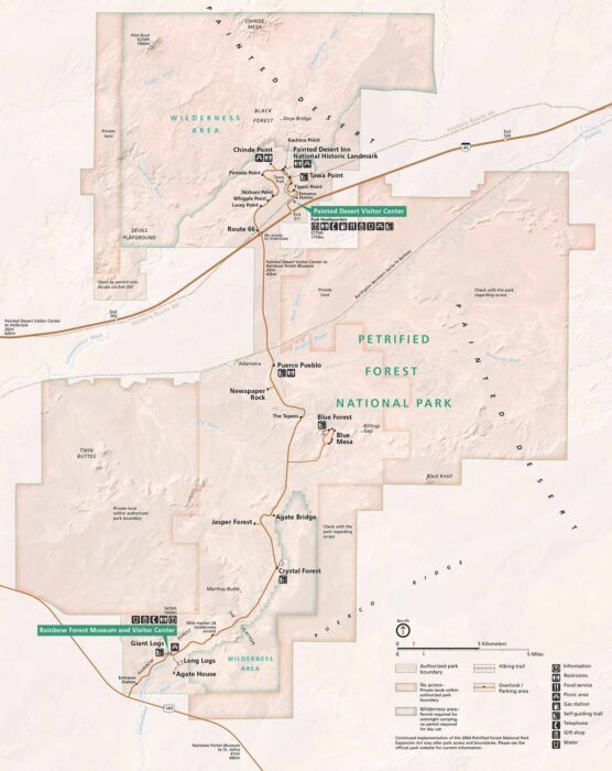 Petrified Forest National Park Map