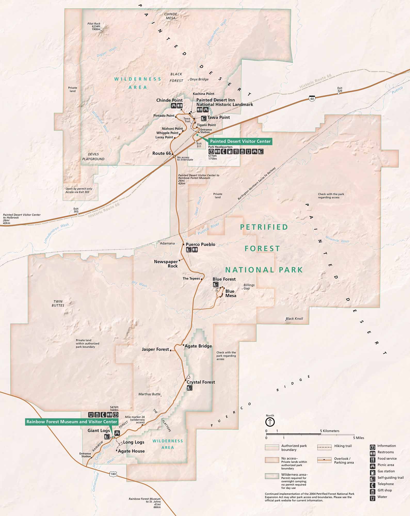 Petrified Forest National Park Map