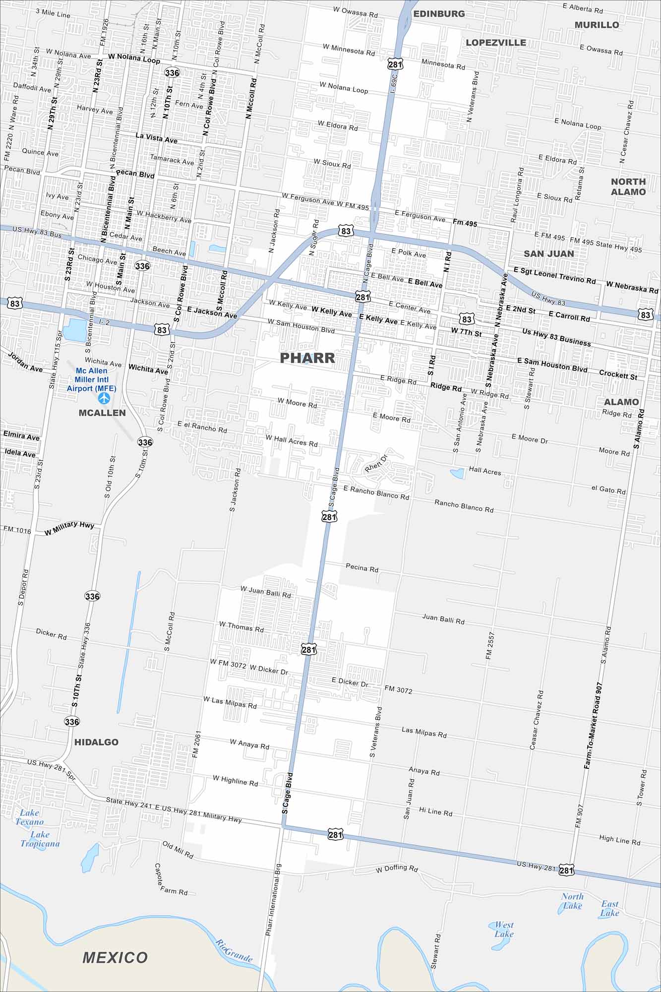 Pharr Map Texas
