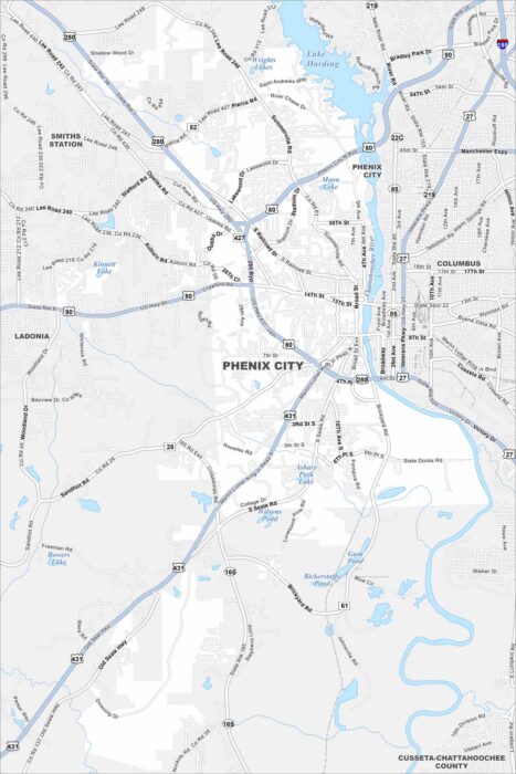 Phenix City Map Alabama
