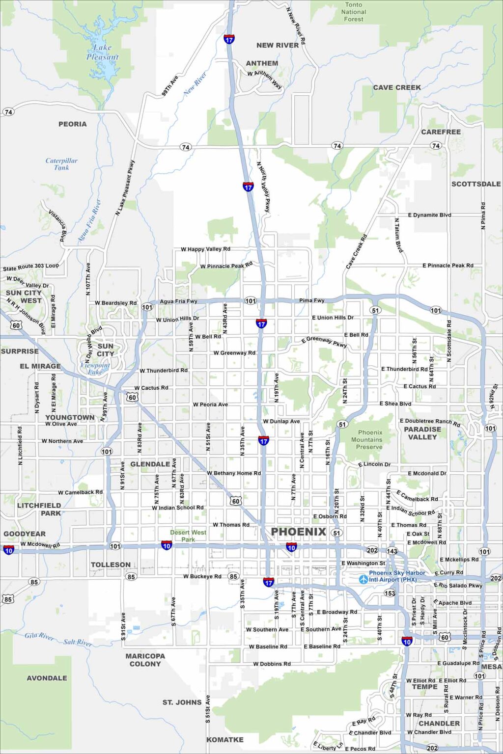 Downtown Phoenix Map - US Maps