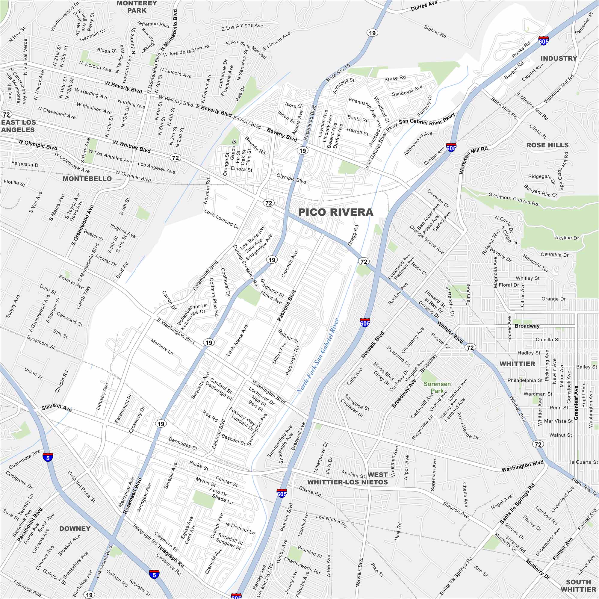 Pico Rivera Map California