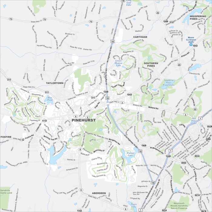 Pinehurst Map North Carolina