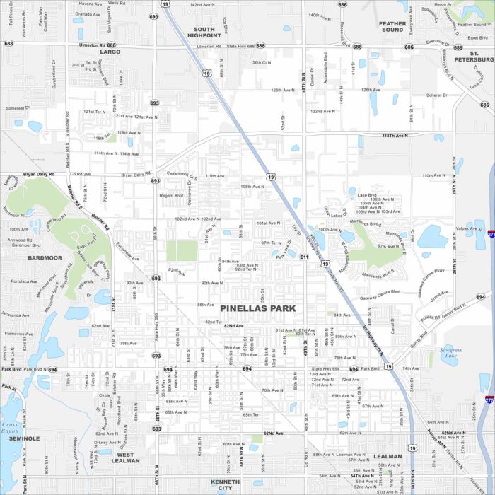 Pinellas Park Map Florida