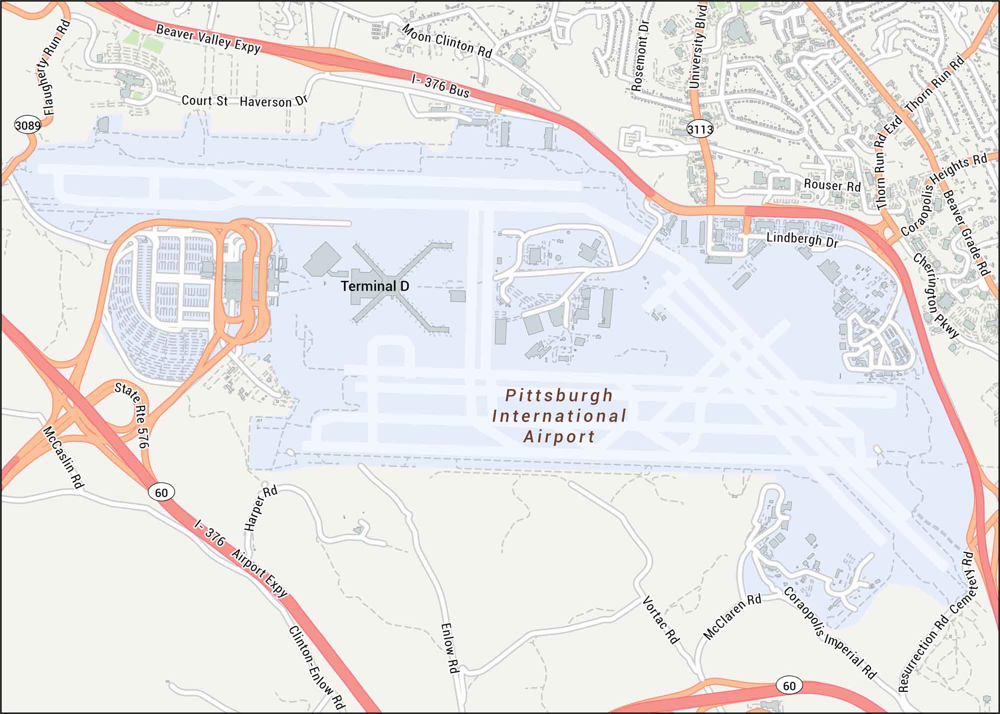 Pittsburgh International Airport Map