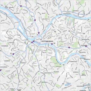 Pittsburgh Map Pennsylvania