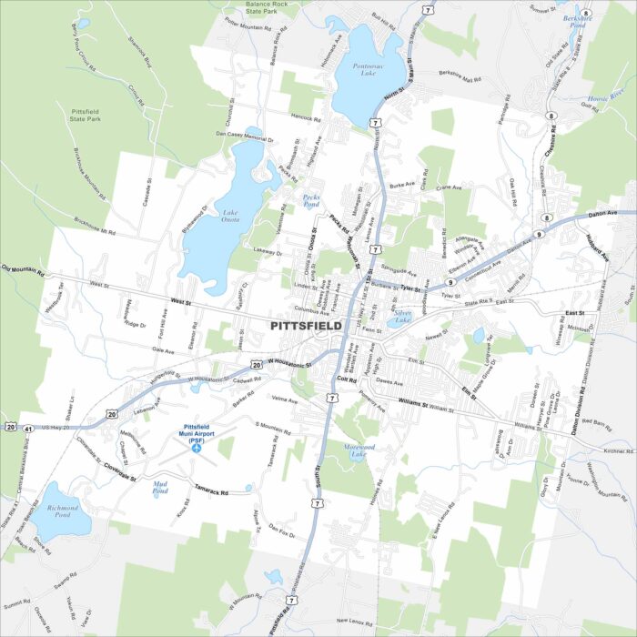 Pittsfield Map Massachusetts