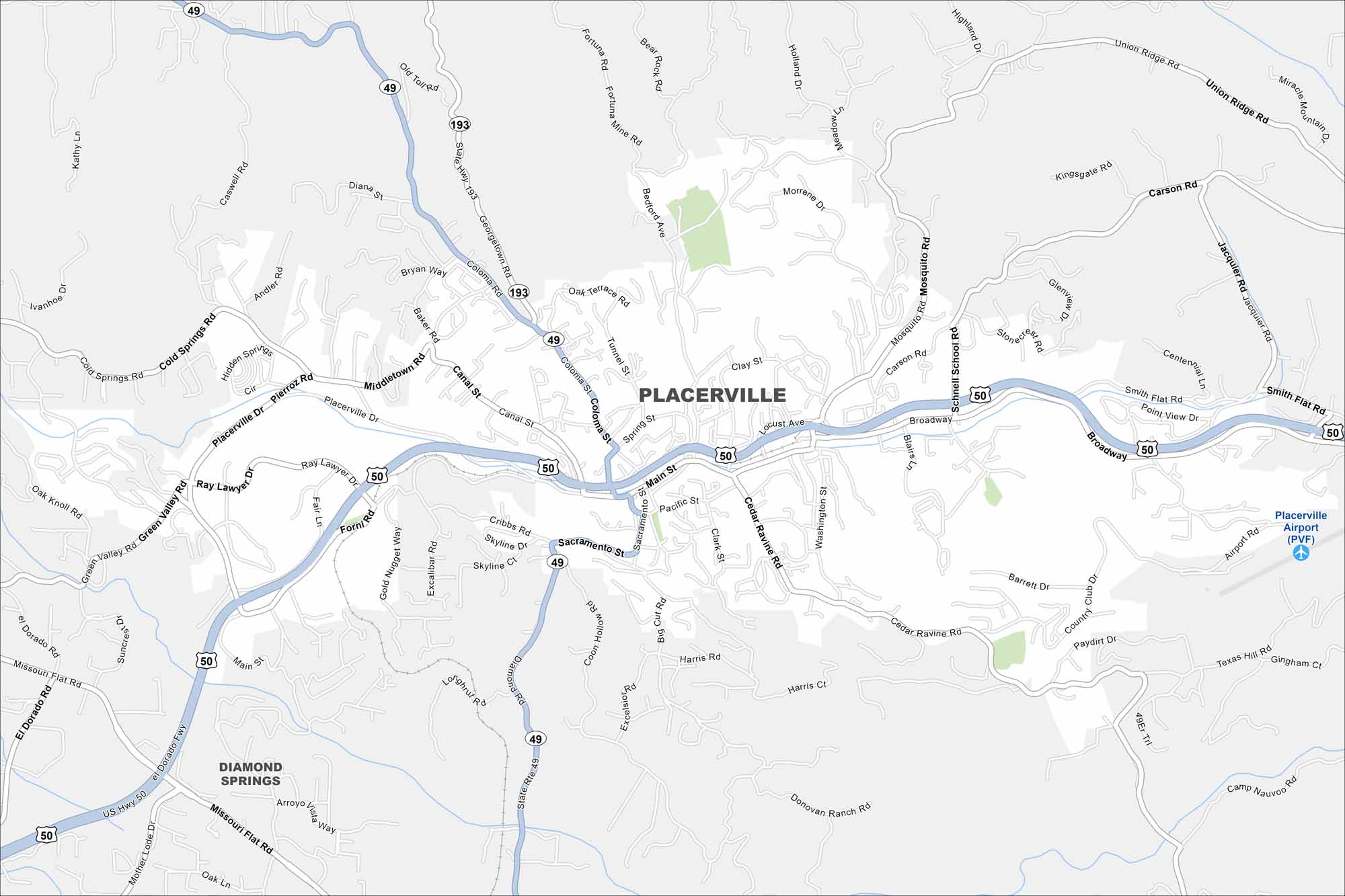 Placerville Map California