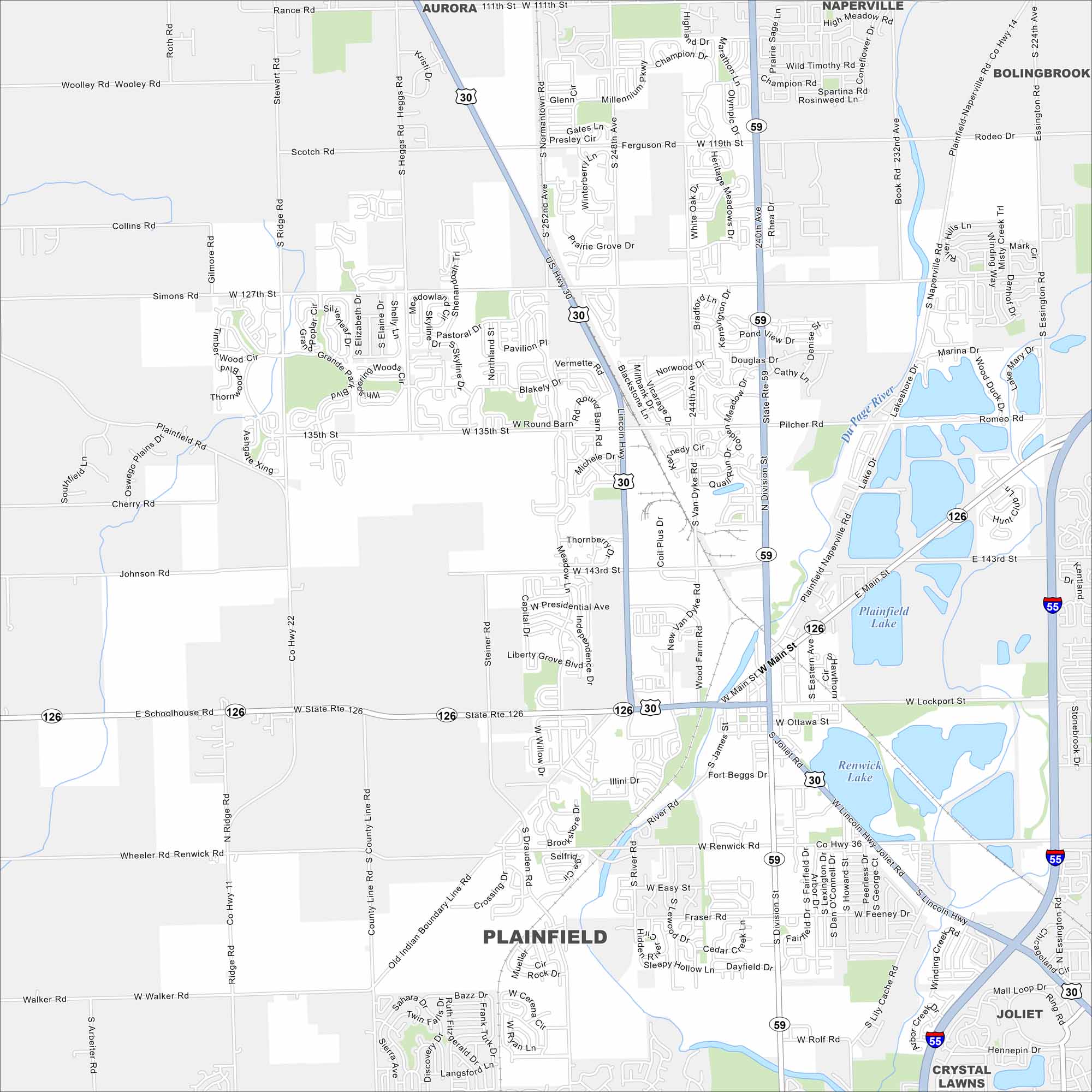 Plainfield Map Illinois