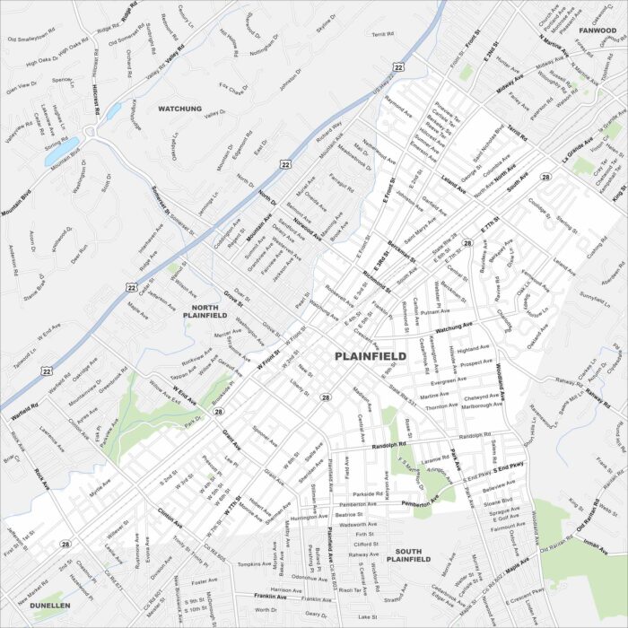 Plainfield Map New Jersey