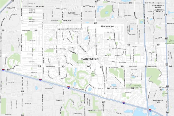 Plantation Map Florida