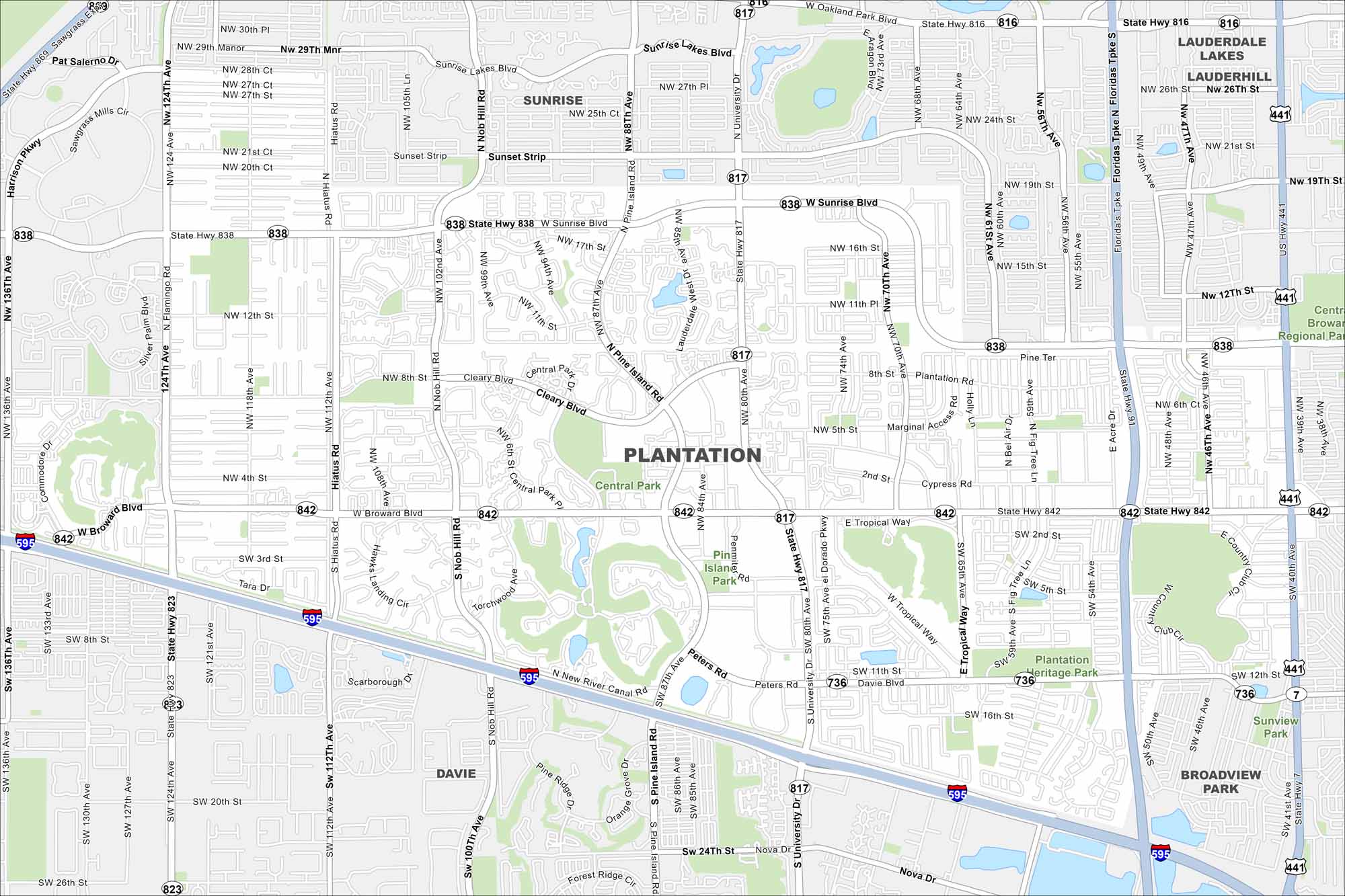 Plantation Map Florida
