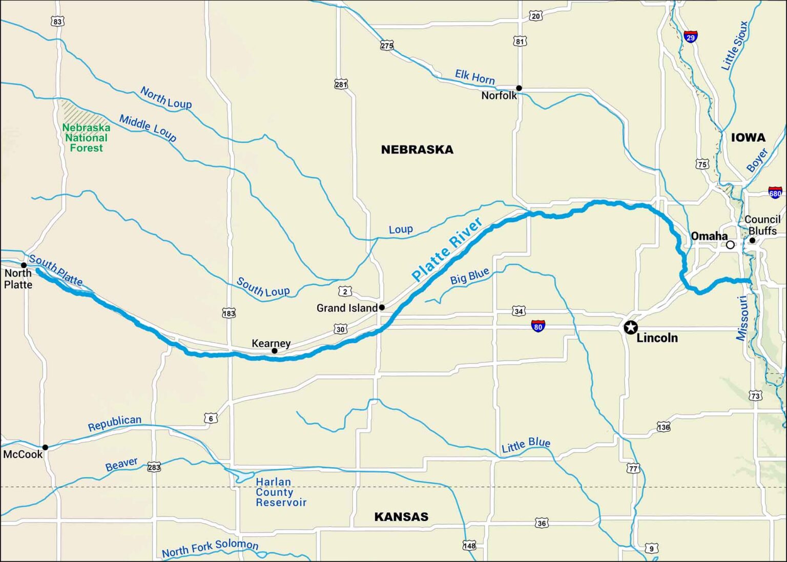 Platte River Map - US Maps