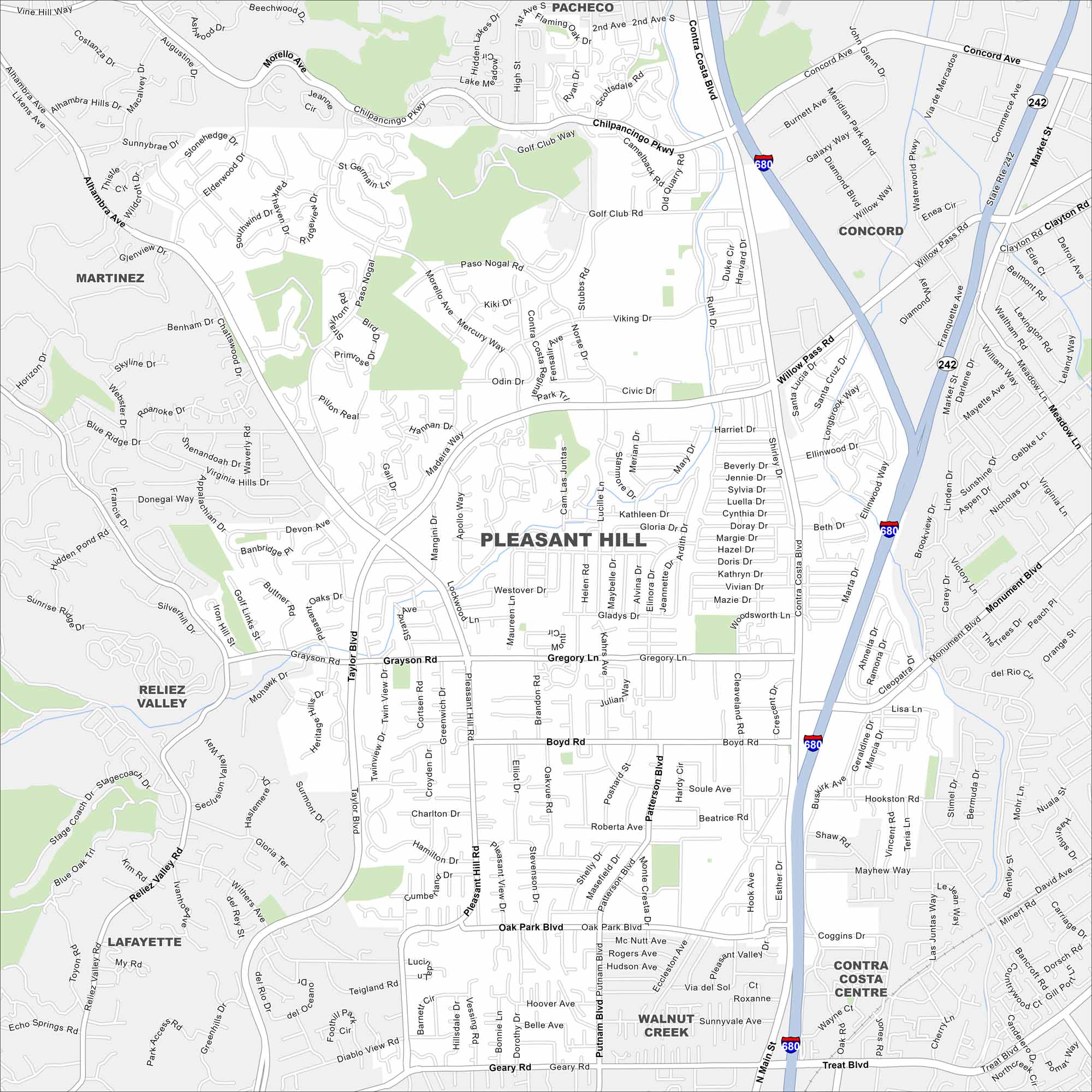 Pleasant Hill Map California