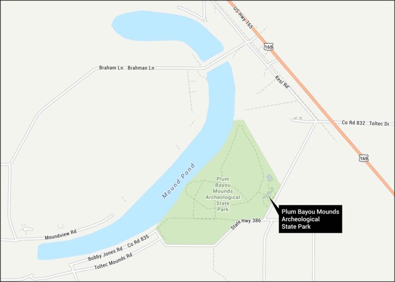 Plum Bayou Mounds Archeological State Park Map