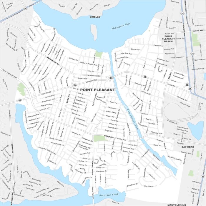 Point Pleasant Borough Map New Jersey