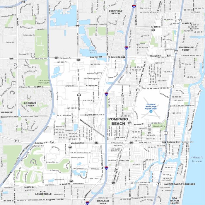 Pompano Beach Map Florida