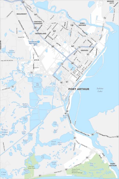 Port Arthur Map Texas