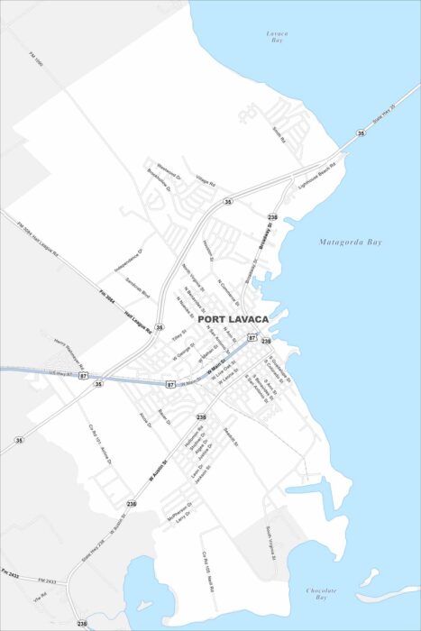 Port Lavaca Map Texas