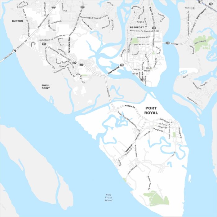 Port Royal Map South Carolina