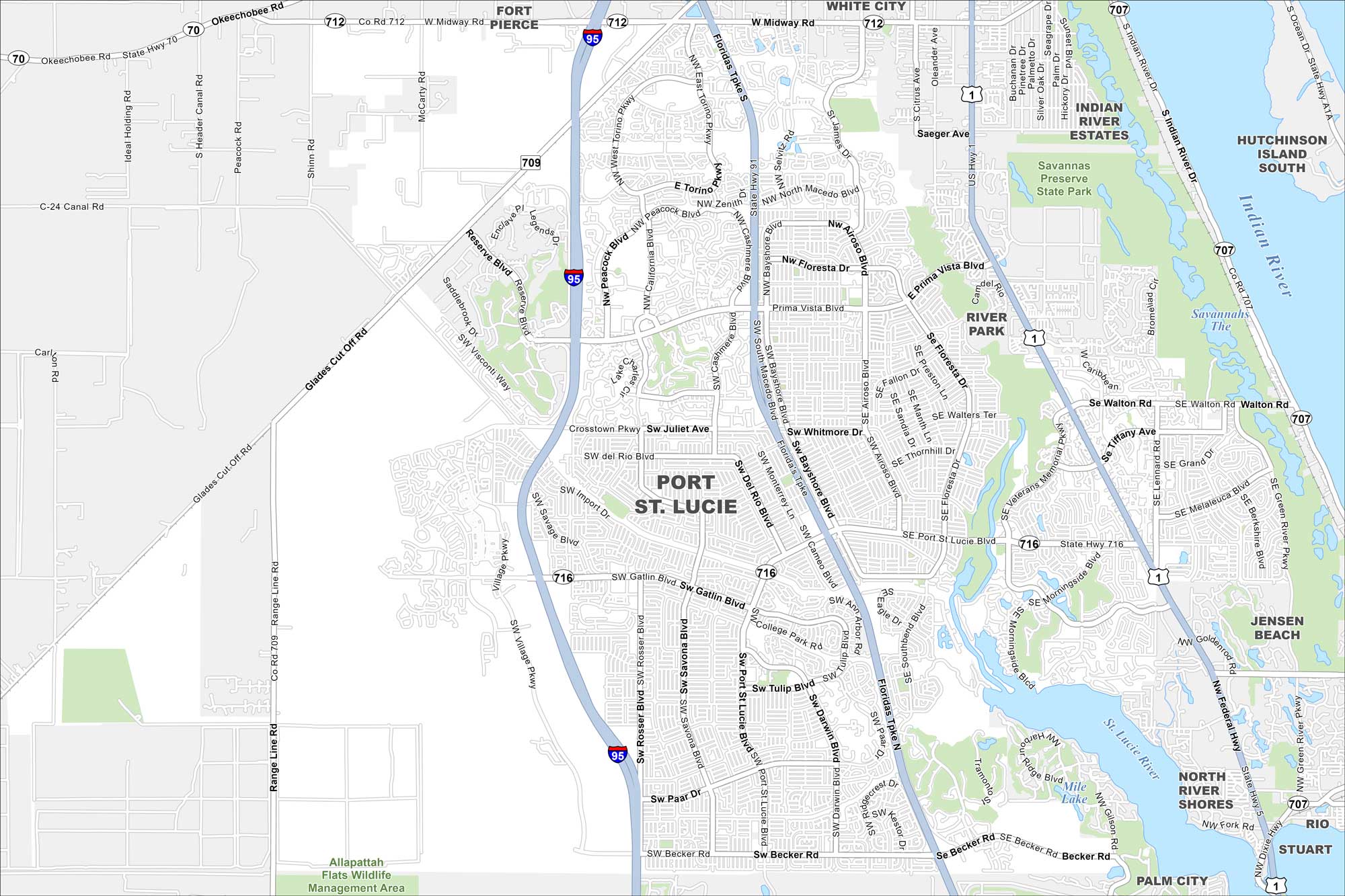 Port St Lucie Map Florida
