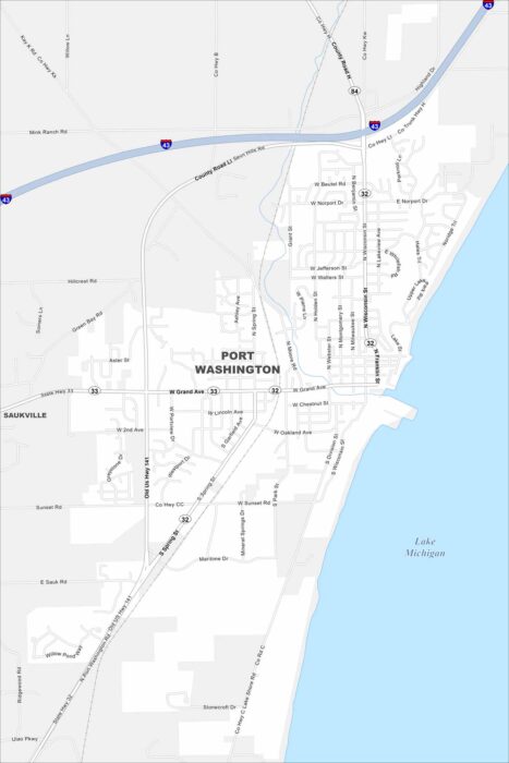 Port Washington Map Wisconsin