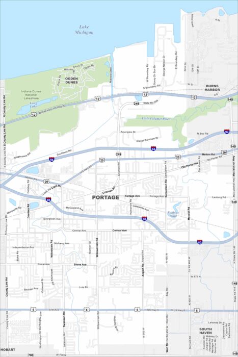 Portage Map Indiana