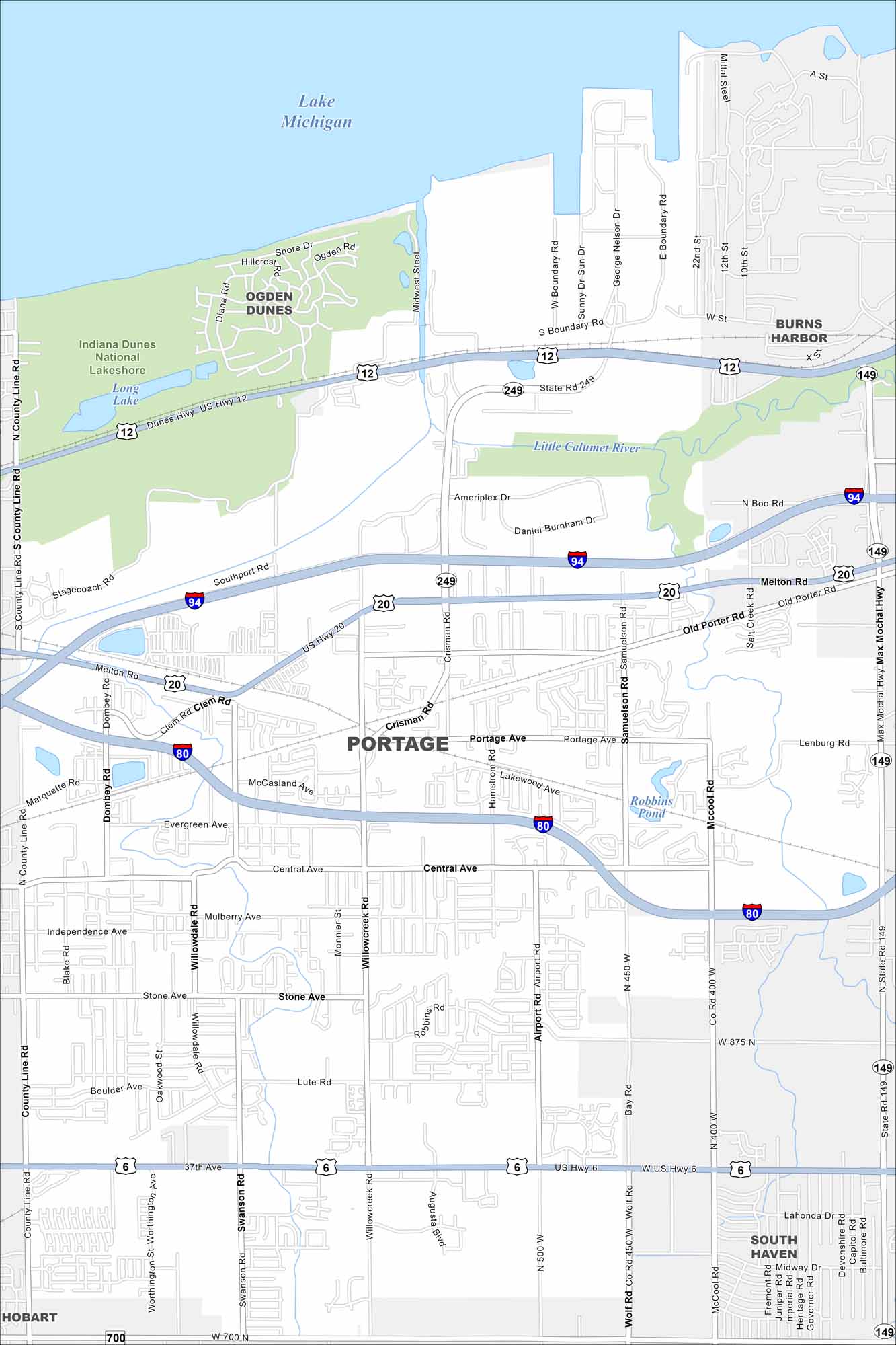 Portage Map Indiana