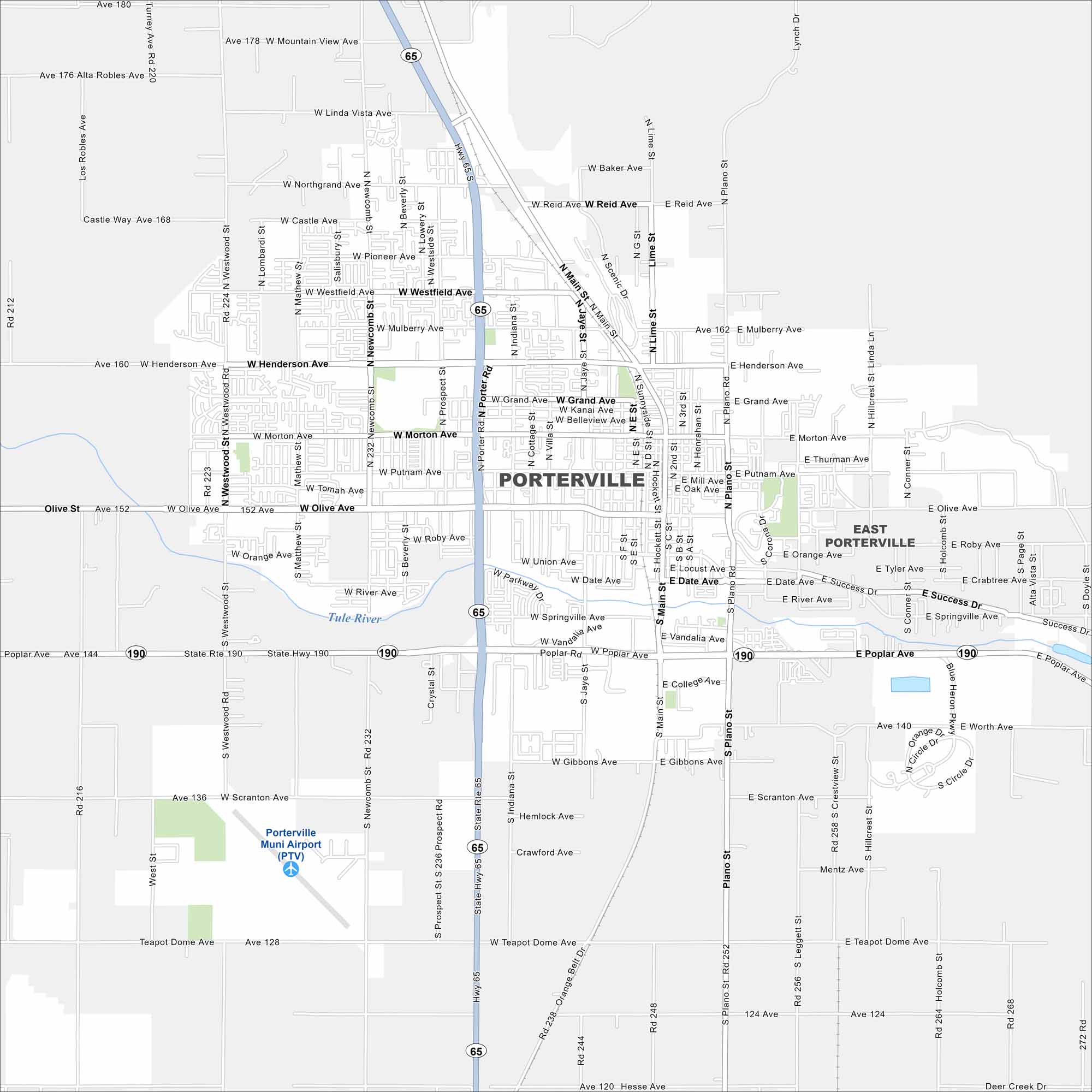 Porterville Map California