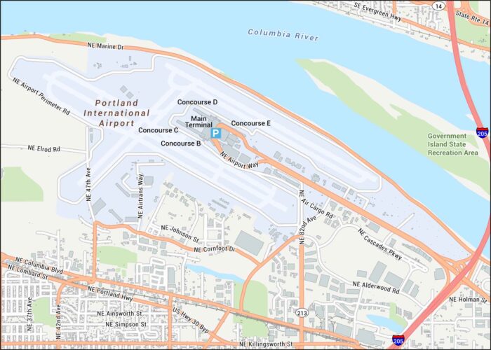 Portland International Airport Map
