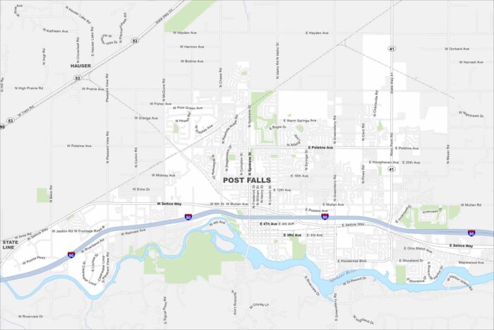 Post Falls Map Idaho