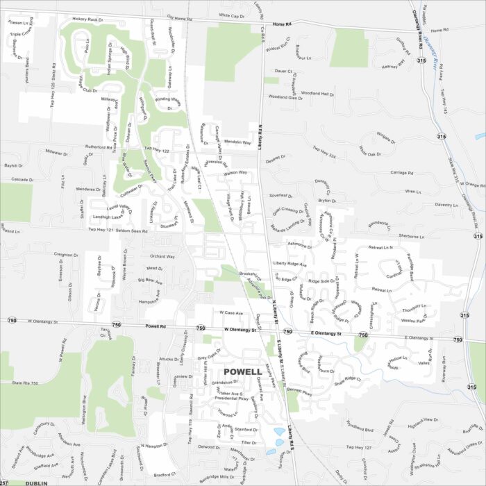 Powell Map Ohio