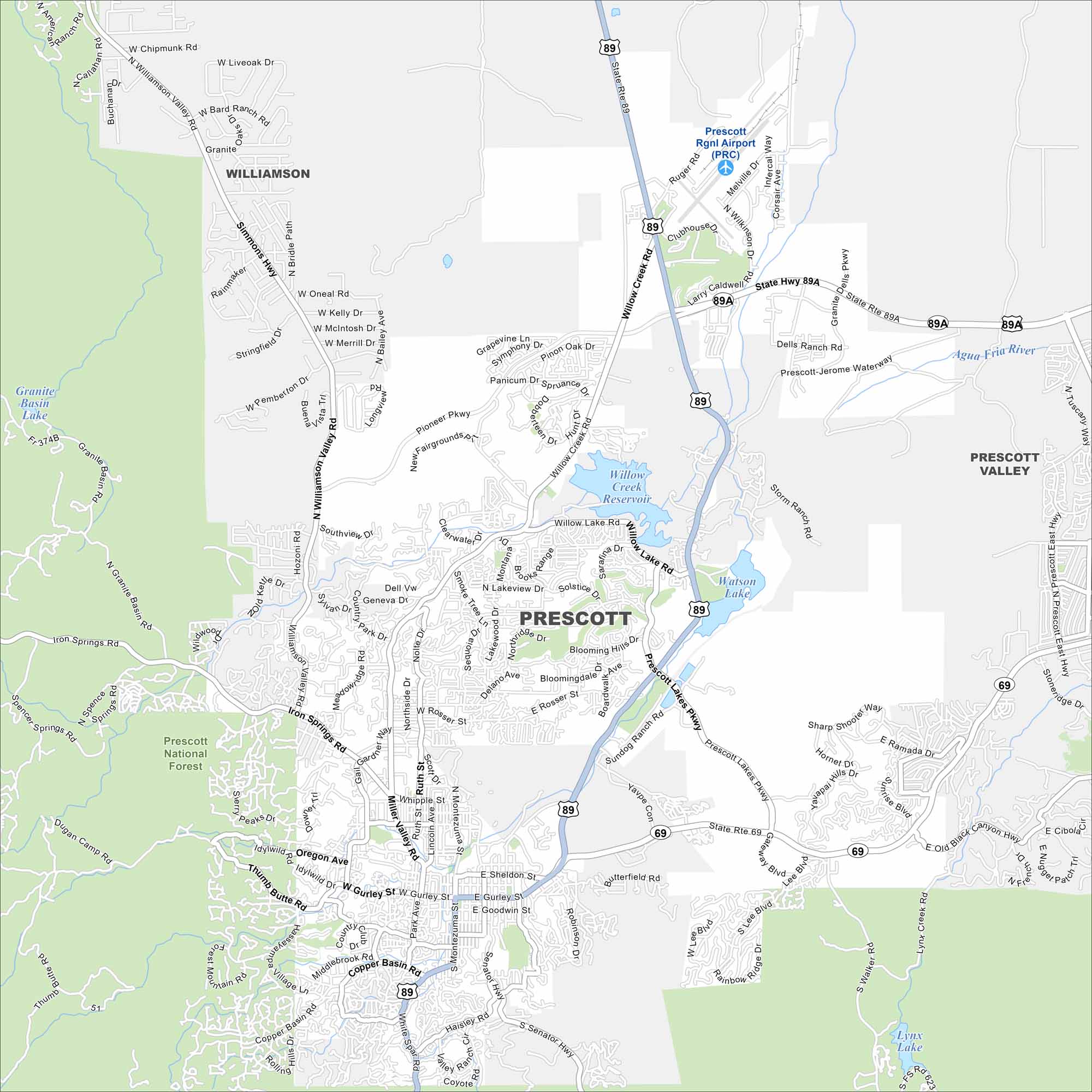Prescott Map Arizona