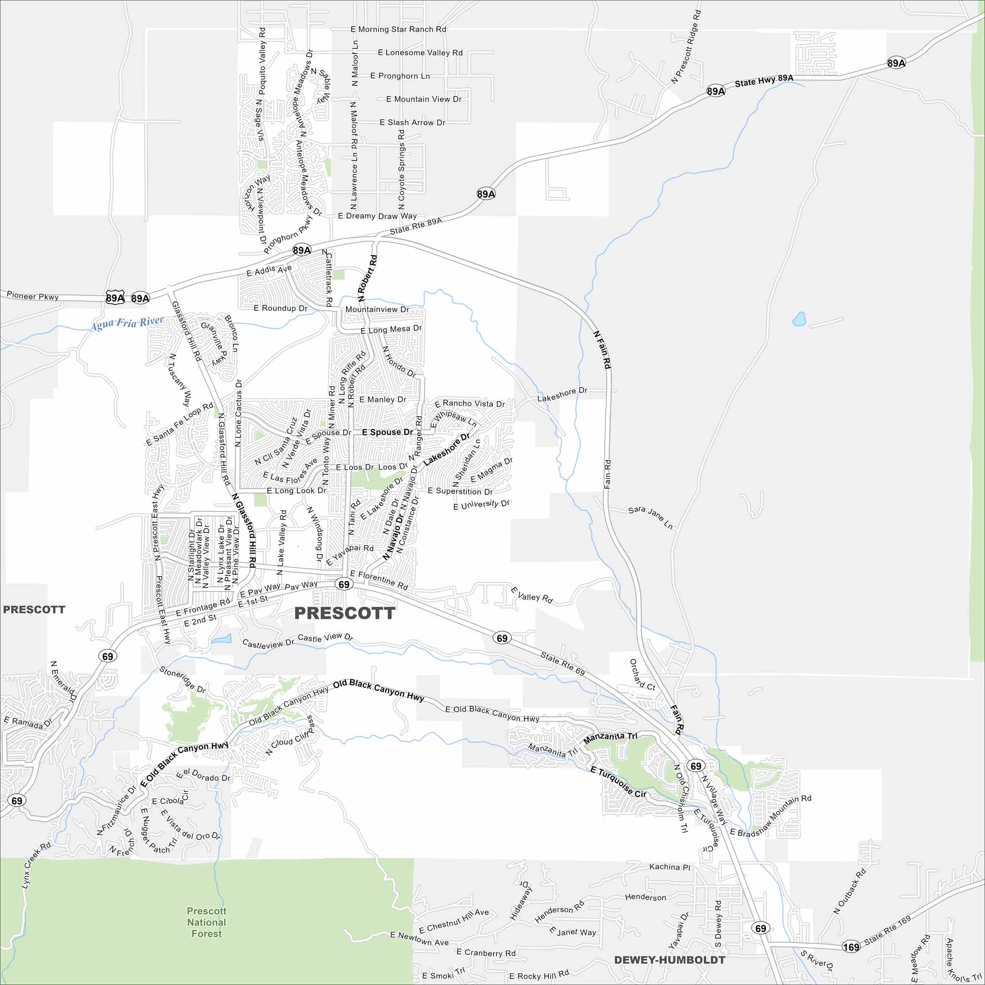 Prescott Valley Map Arizona