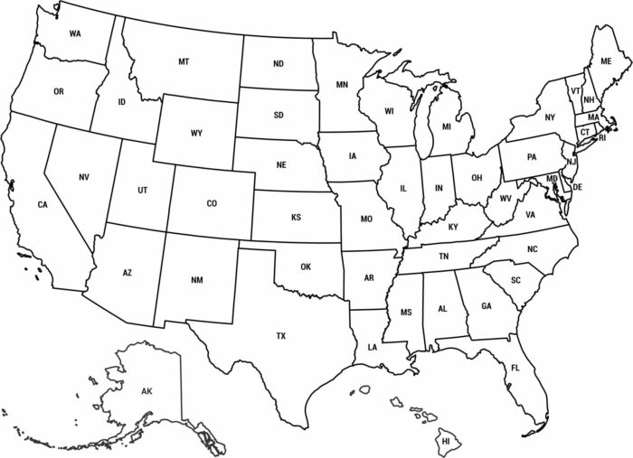 Printable US Map