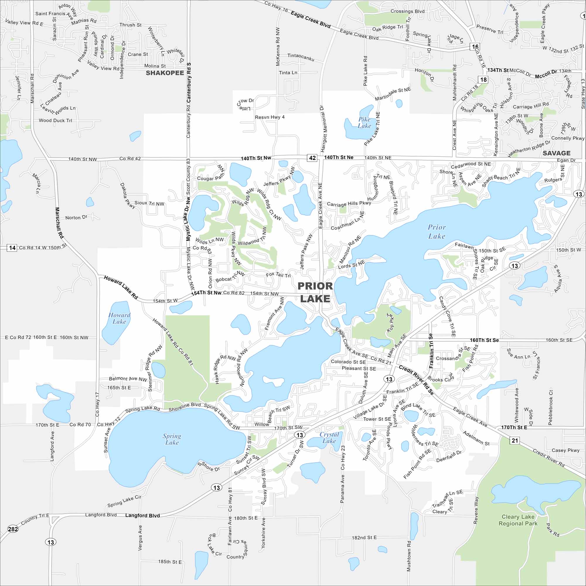 Prior Lake Map Minnesota