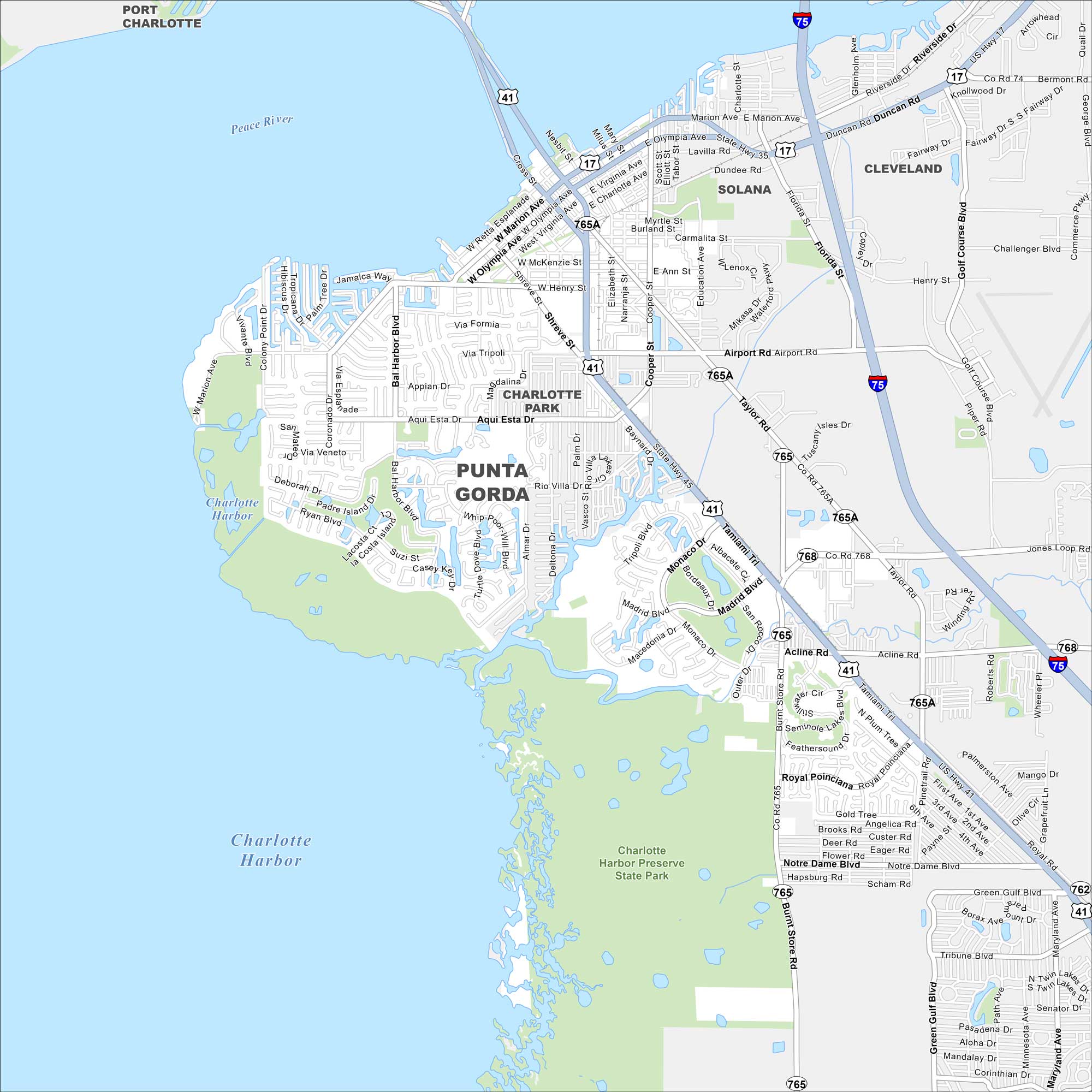 Punta Gorda Map Florida