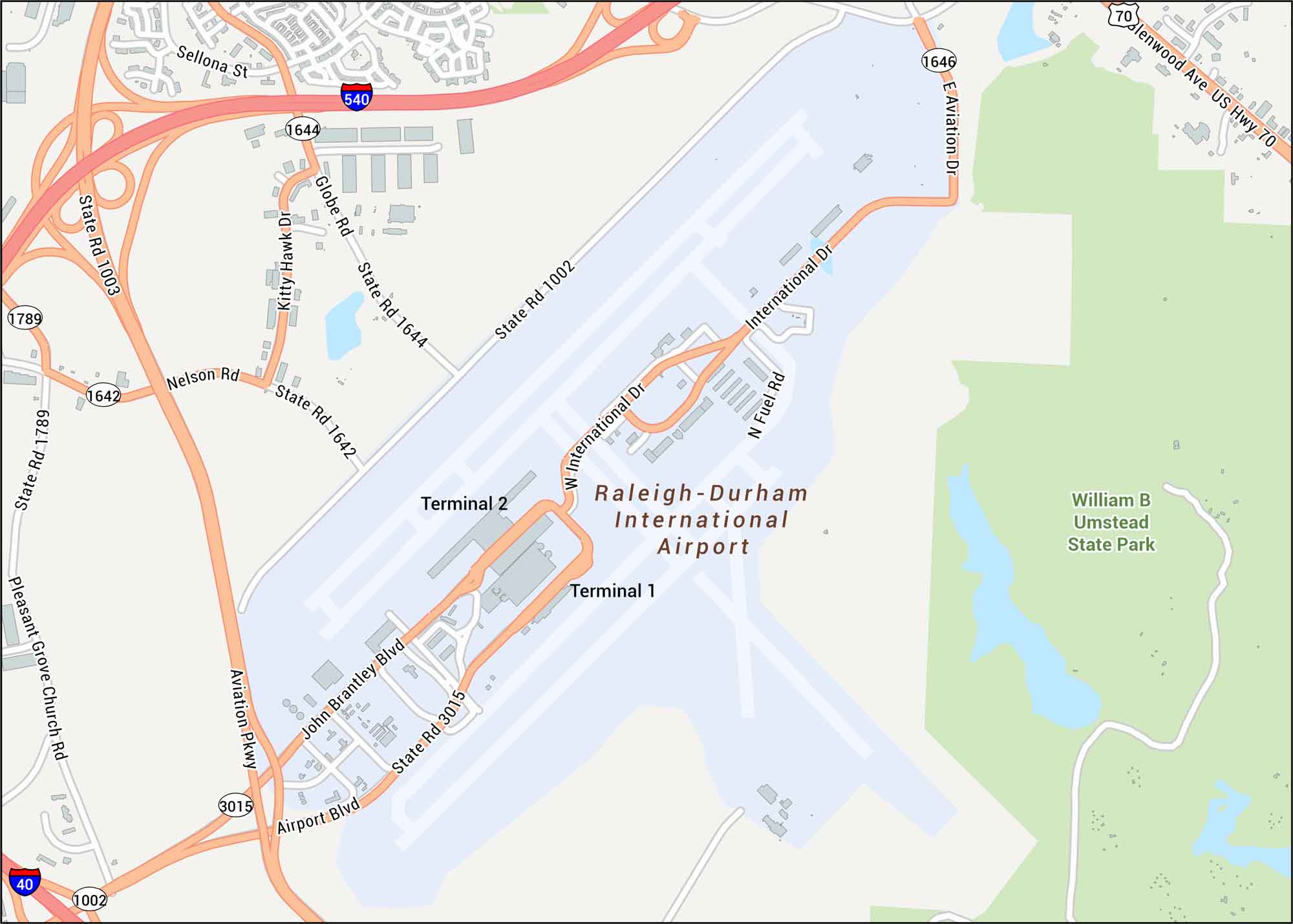 Raleigh-Durham International Airport Map