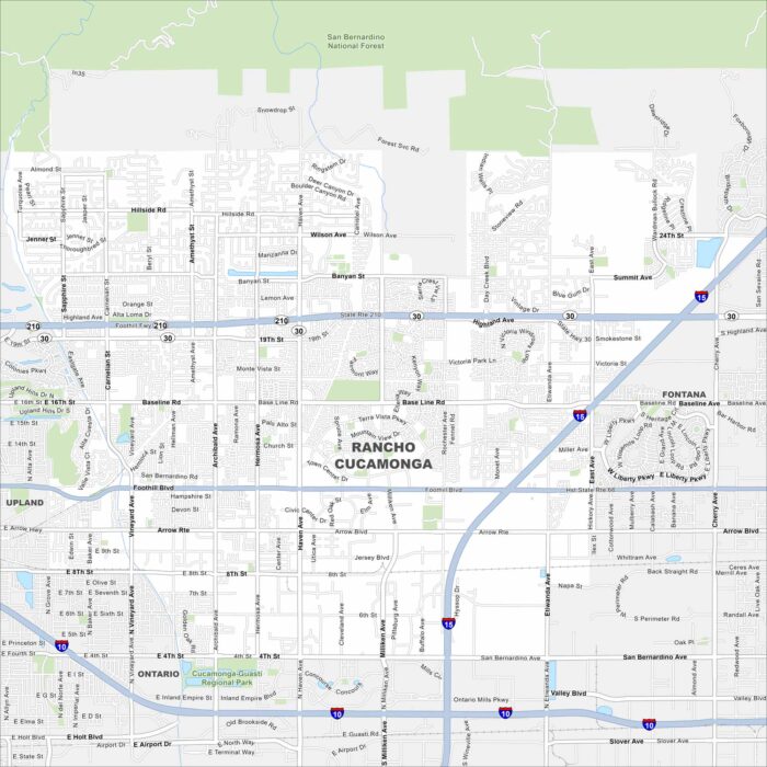 Rancho Cucamonga Map California